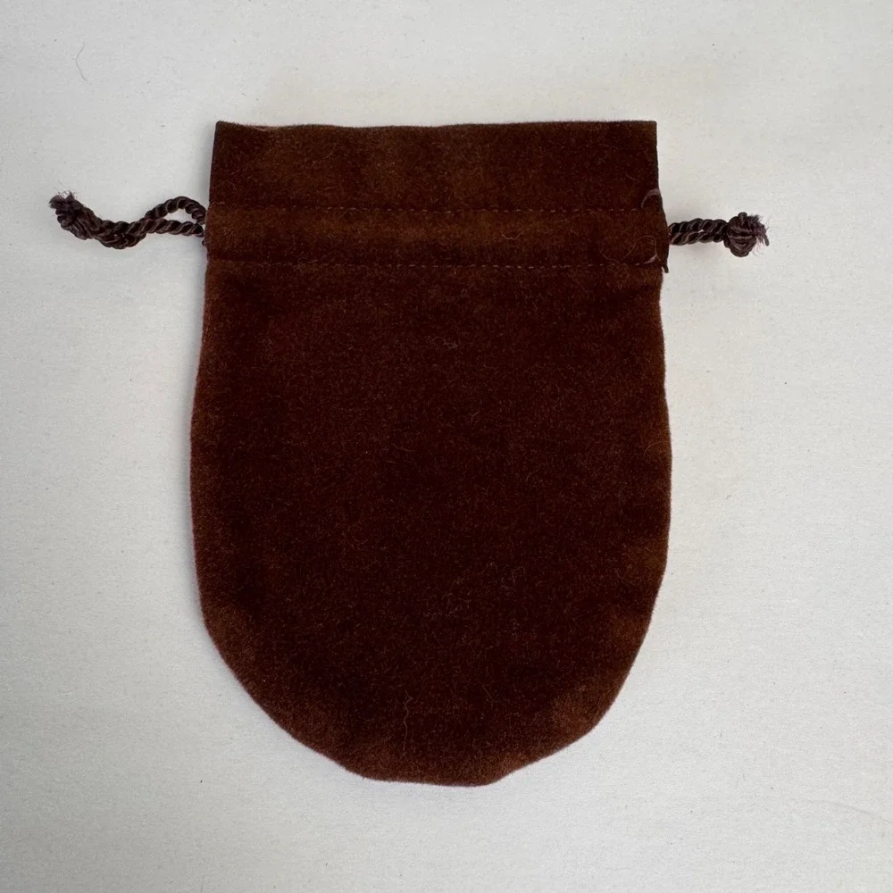 Tiffany & Co Jewelry Pouch Brown Drawstring Vintage Gold Logo Empty Dust Bag